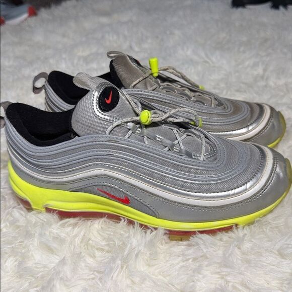 Nike Other - Nike Air Max 97 Metallic Silver with Neon Yellow